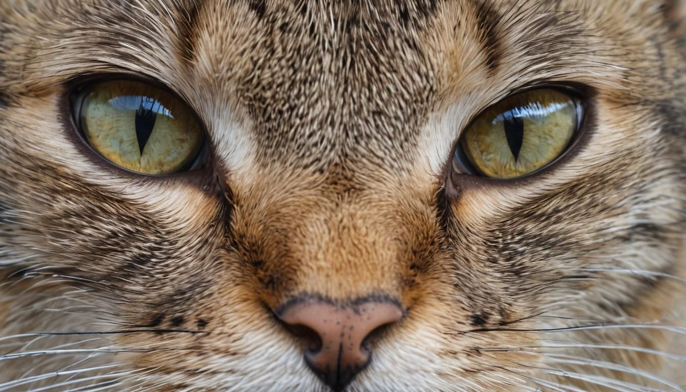 Cat with Metal and Agate Eyes