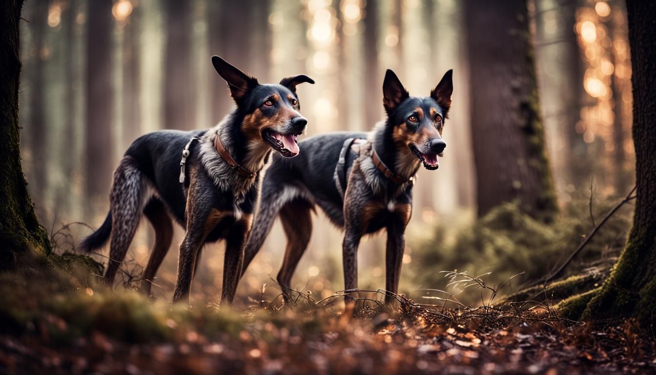 Mystical Hounds Emerge from Fantasy Forest
