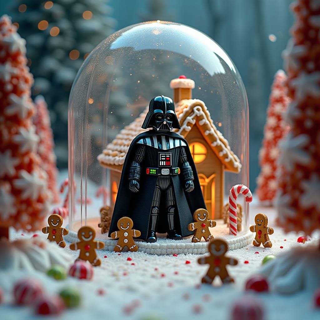Darth Vader's Gingerbread Army: A Burtonesque Holiday Scene