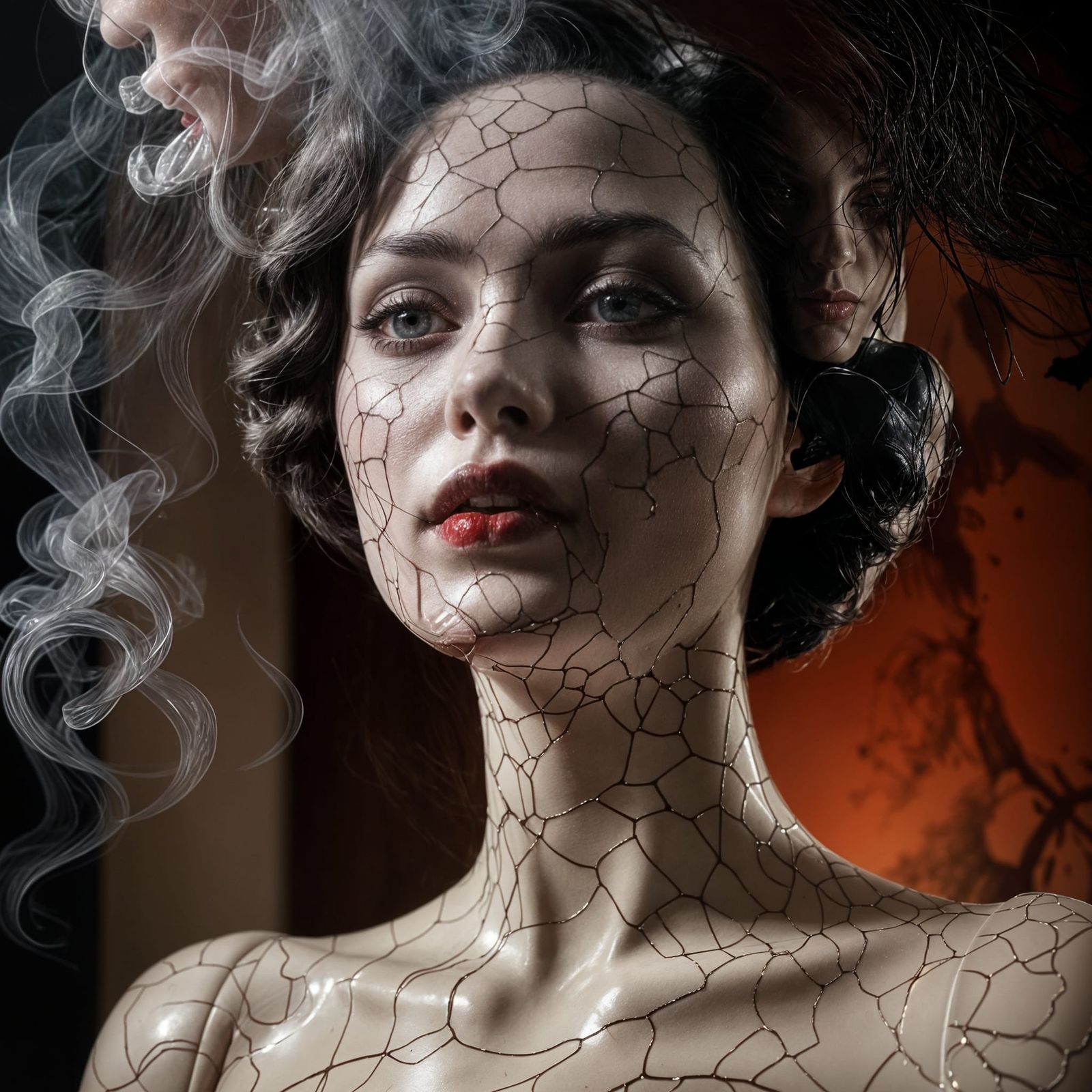 Noir Burlesque Mannequin in Comic Book Style