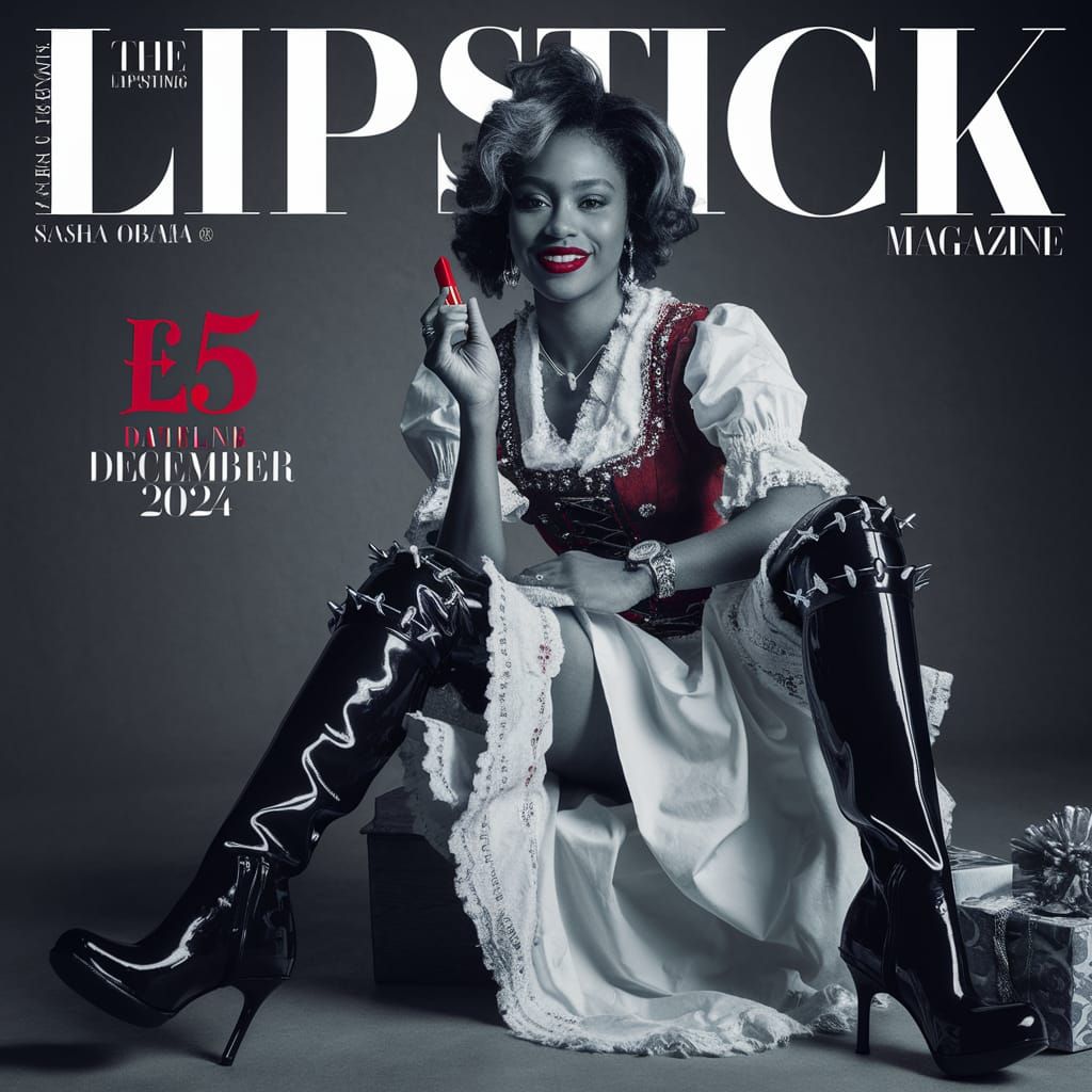 Sasha Obama on Lipstick Magazine Cover in Festive Ensemble