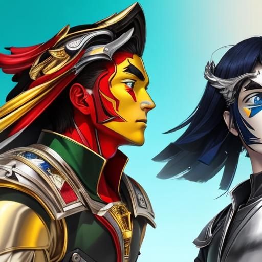 Colorful Abstract Design with Gold Accents