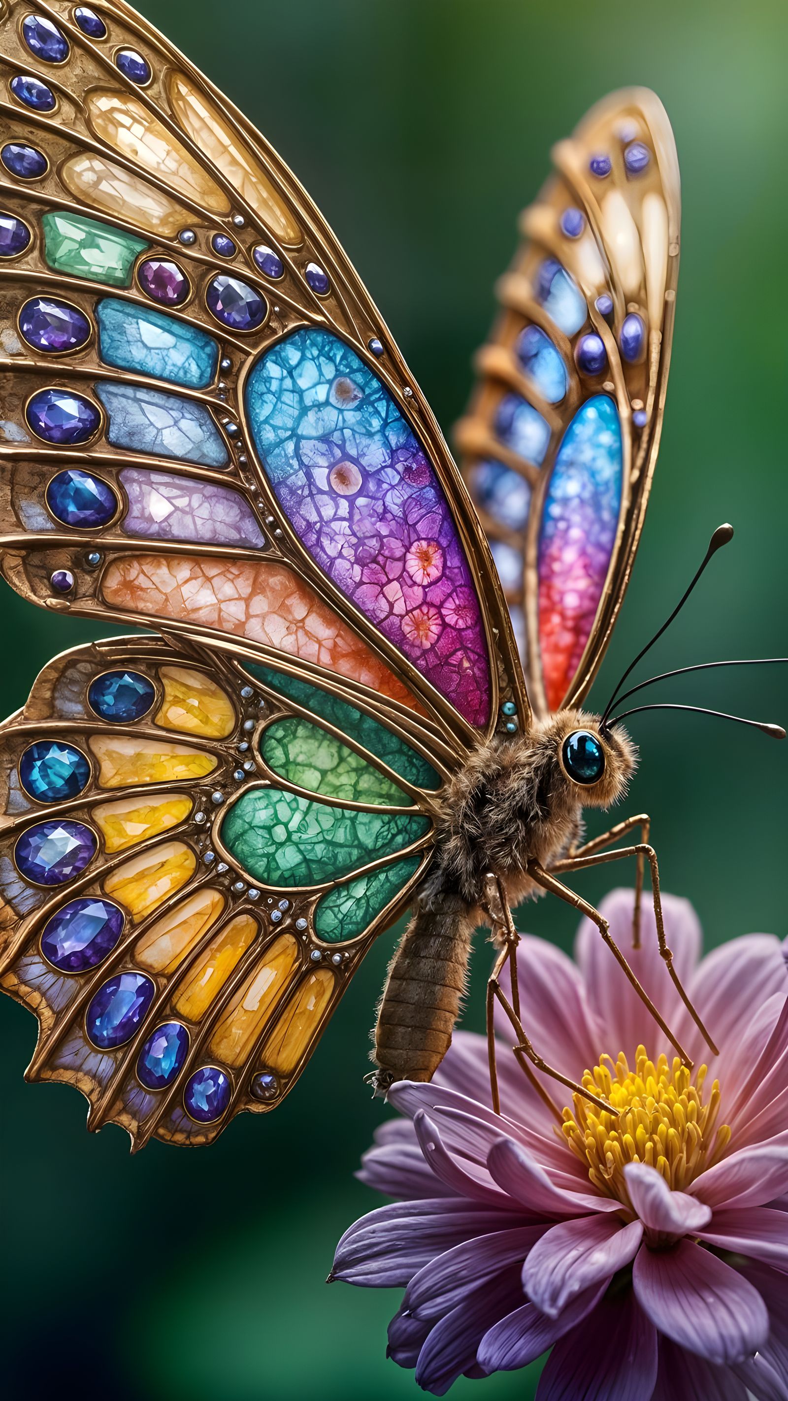 Stunning Bejeweled Butterfly Art