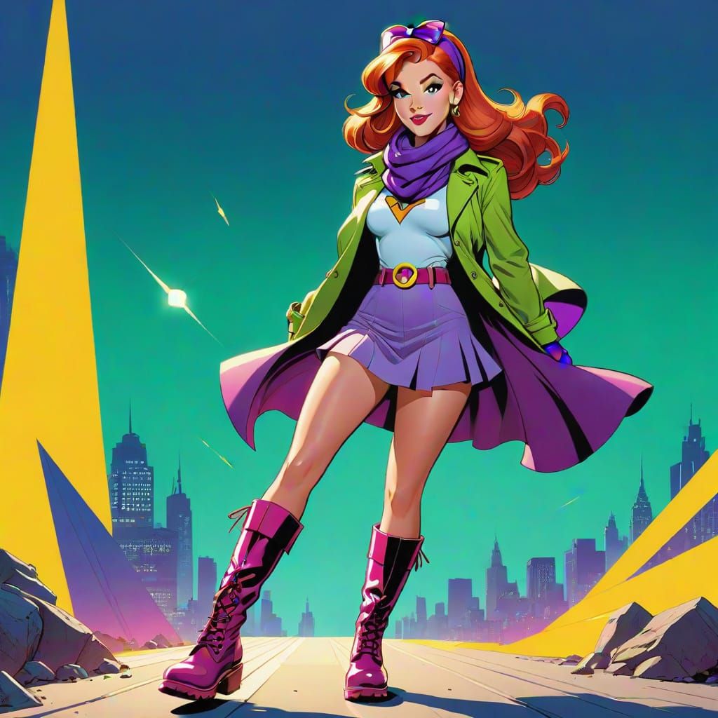 Confident Daphne Blake in Vibrant Comic Book Art