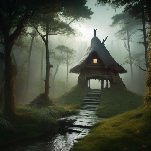 Gnome Artificer at Neolithic Village in Digital Art Style