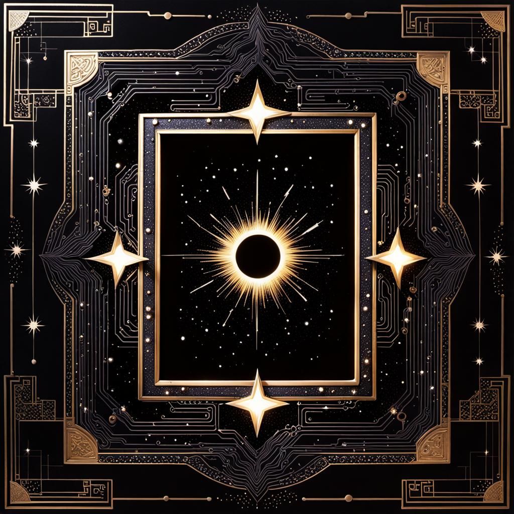 Circuitry Cosmic Portal with Stardust