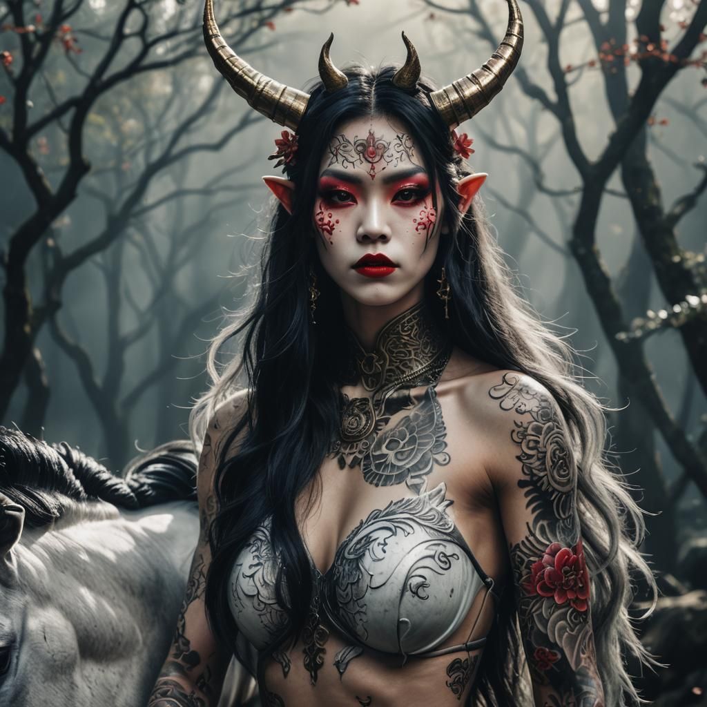 Stunning Japanese Satyr Centaur in 80s Style