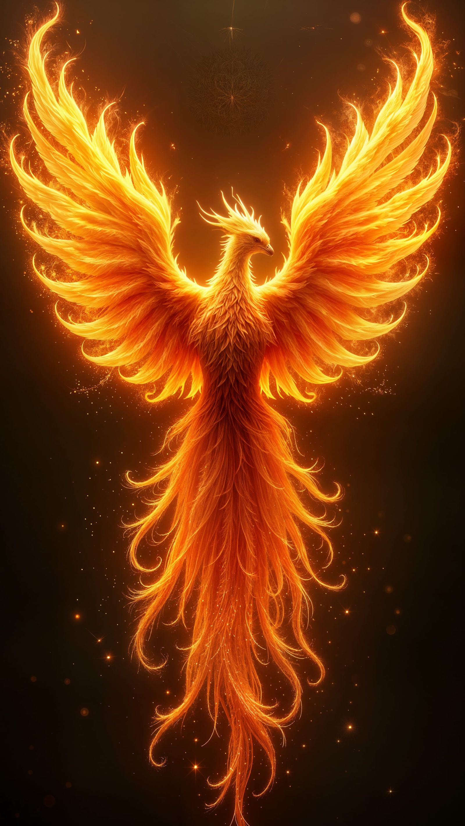 Luminous Phoenix in Cyberpunk Hues