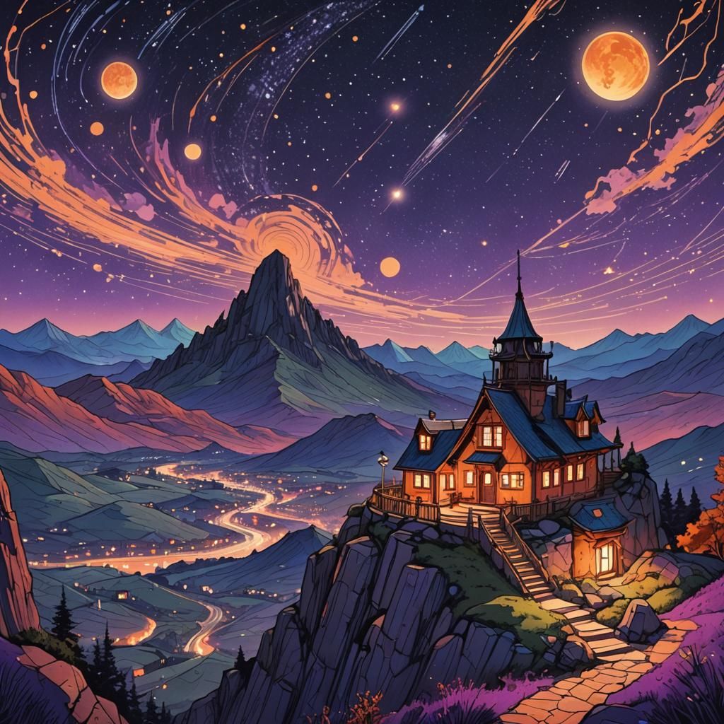 Stargazers Watch Meteor Showers on Purple Mountain