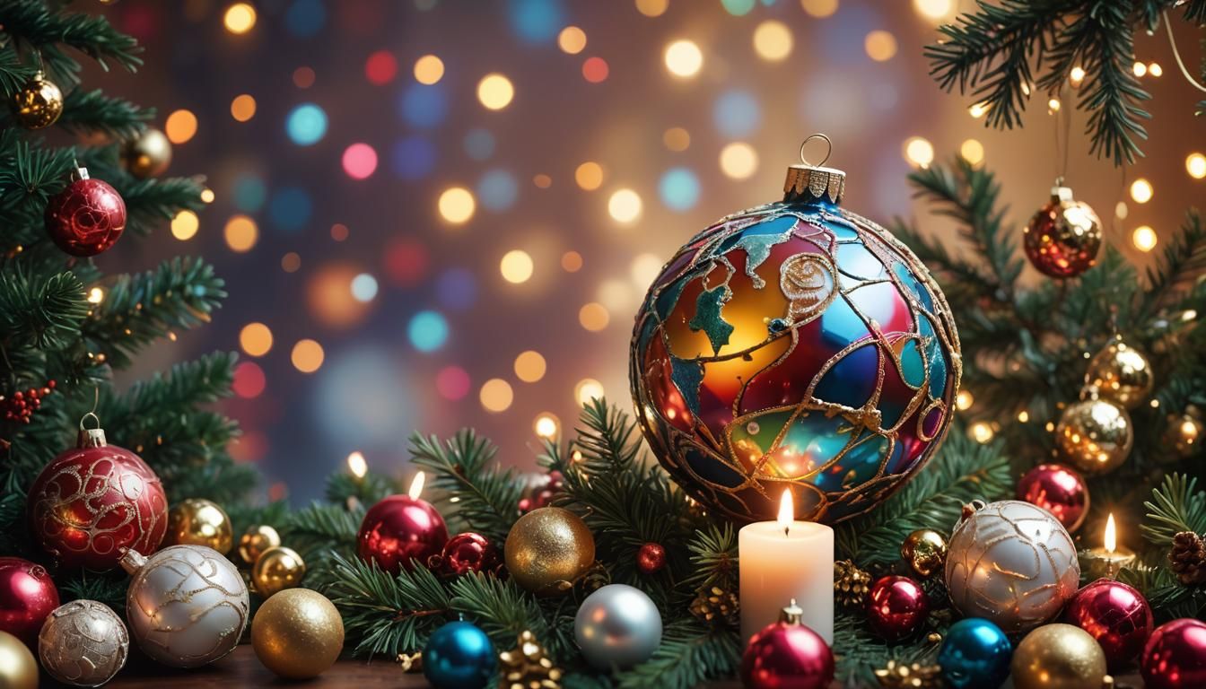 Festive Christmas Globe Bauble Concept Art