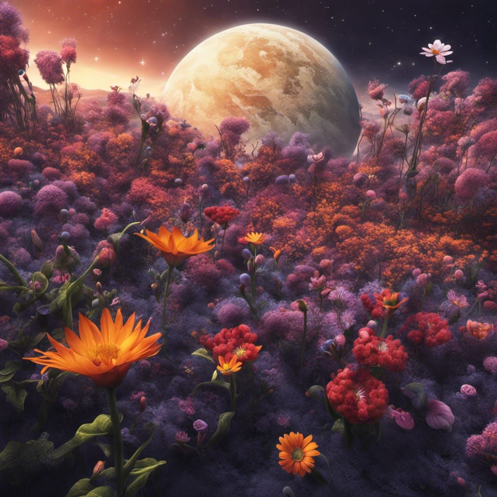 Planets as Flowers in Outer Space: 4K UHD