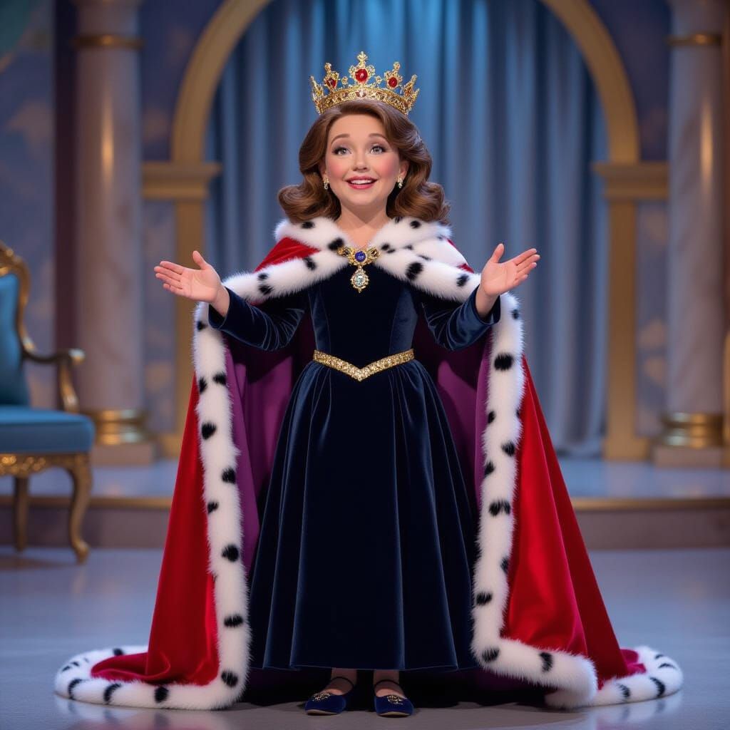Queen Doris As Caillou's Mommy in Royal Gown