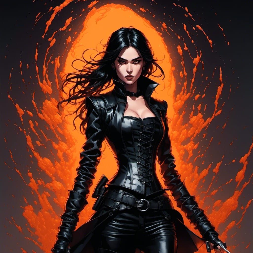 Illuminated Traveler in Liquid Orange Light