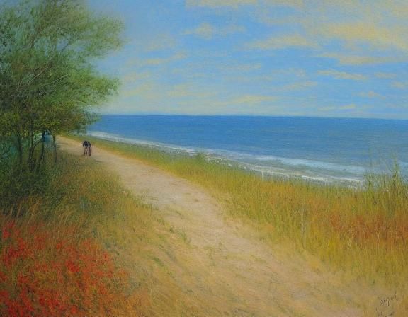 Bluegrass Band on Cape Cod Boardwalk in Impressionist Style