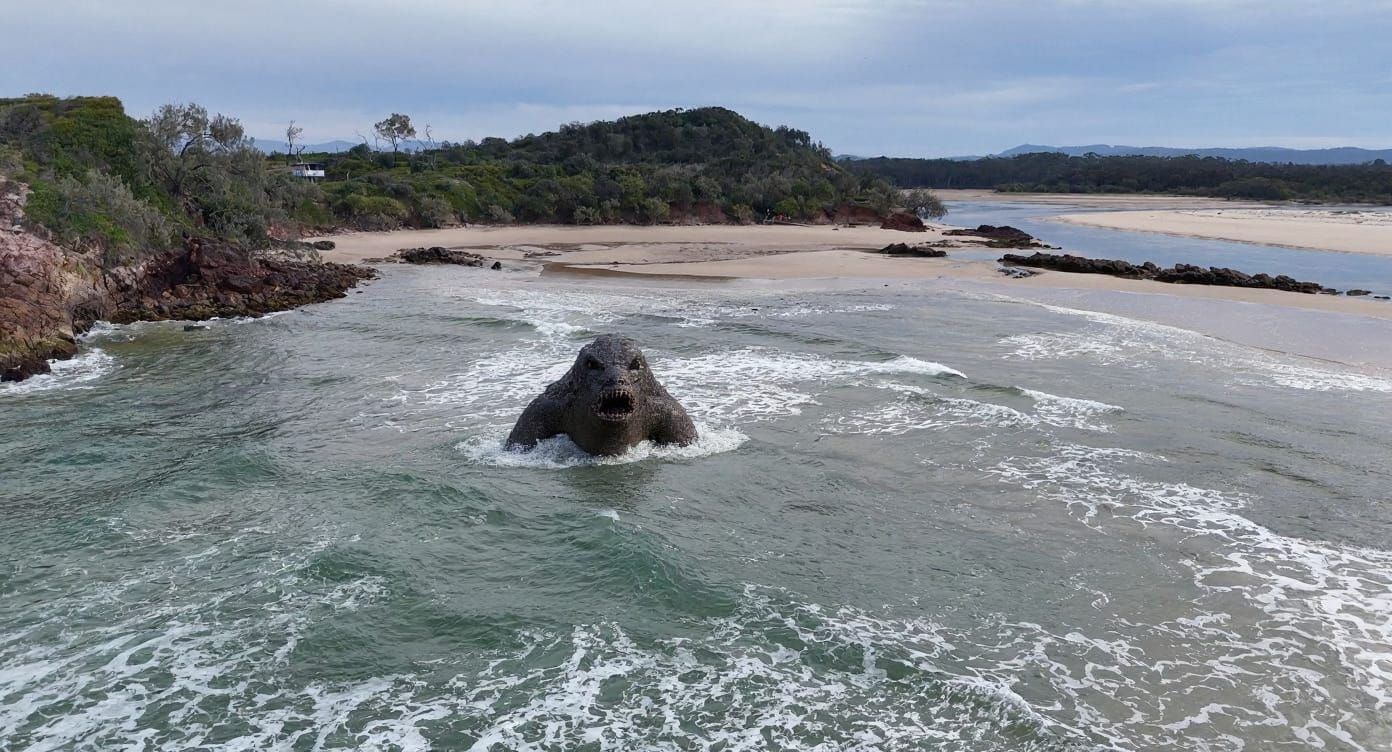 Sea Monster Emerges from Ocean Waves