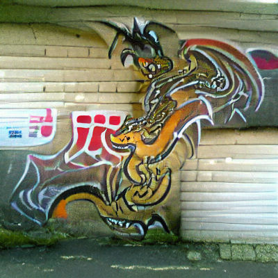 Japanese Graffiti Dragon Art