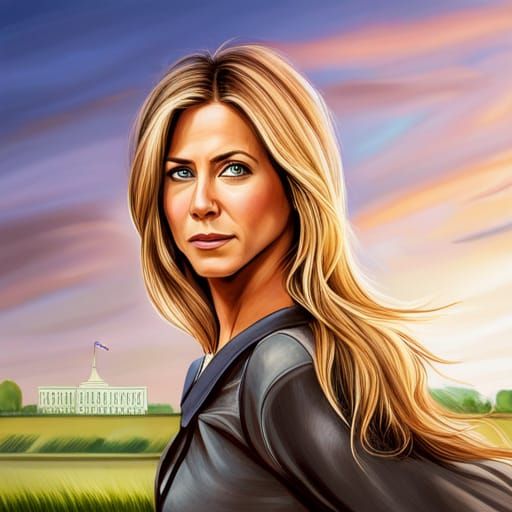 Hyperrealistic Jennifer Aniston Drives Tractor on National M...