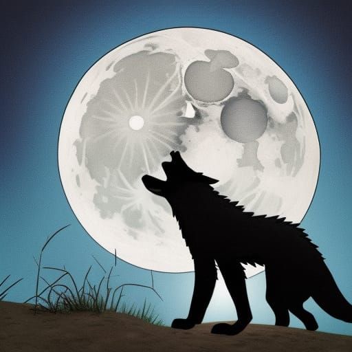 Werewolf Stares at the Moon