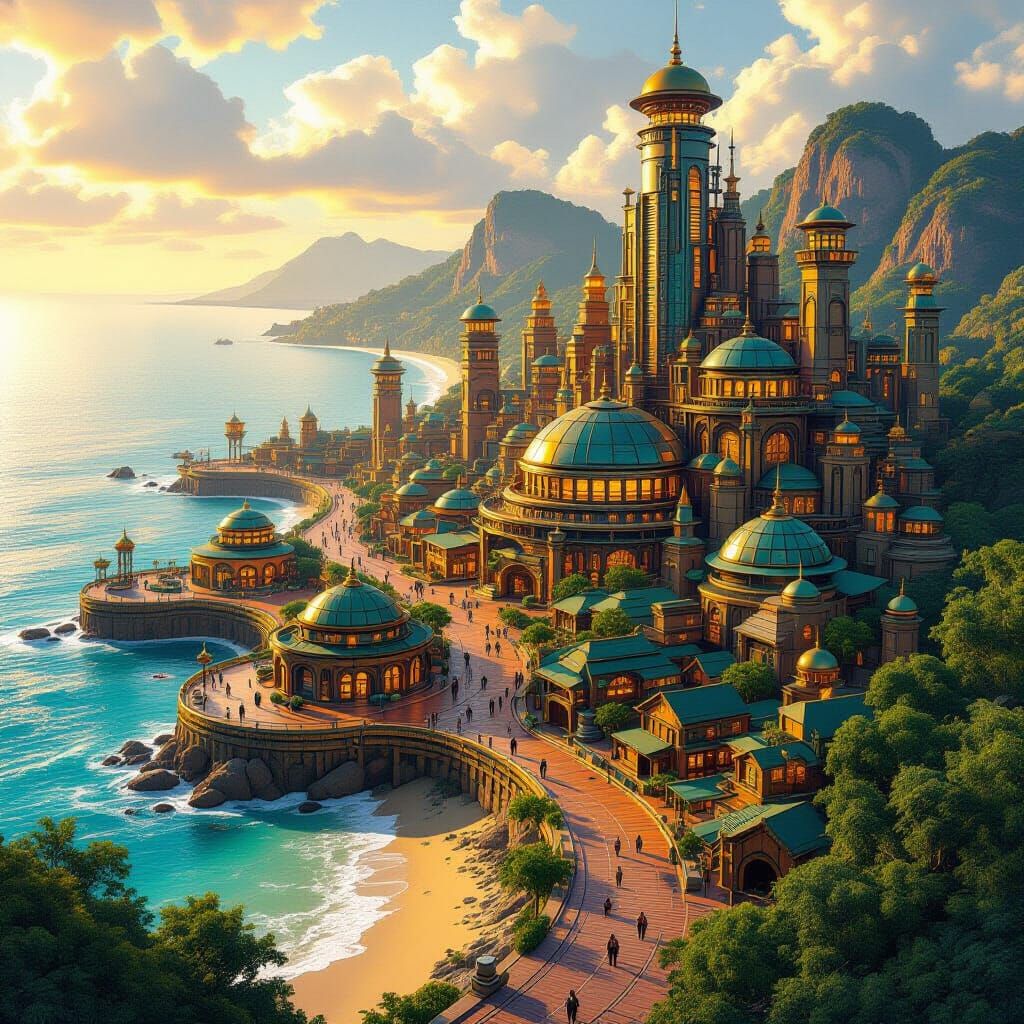 African Fantasy Sci-Fi City Meets Nature