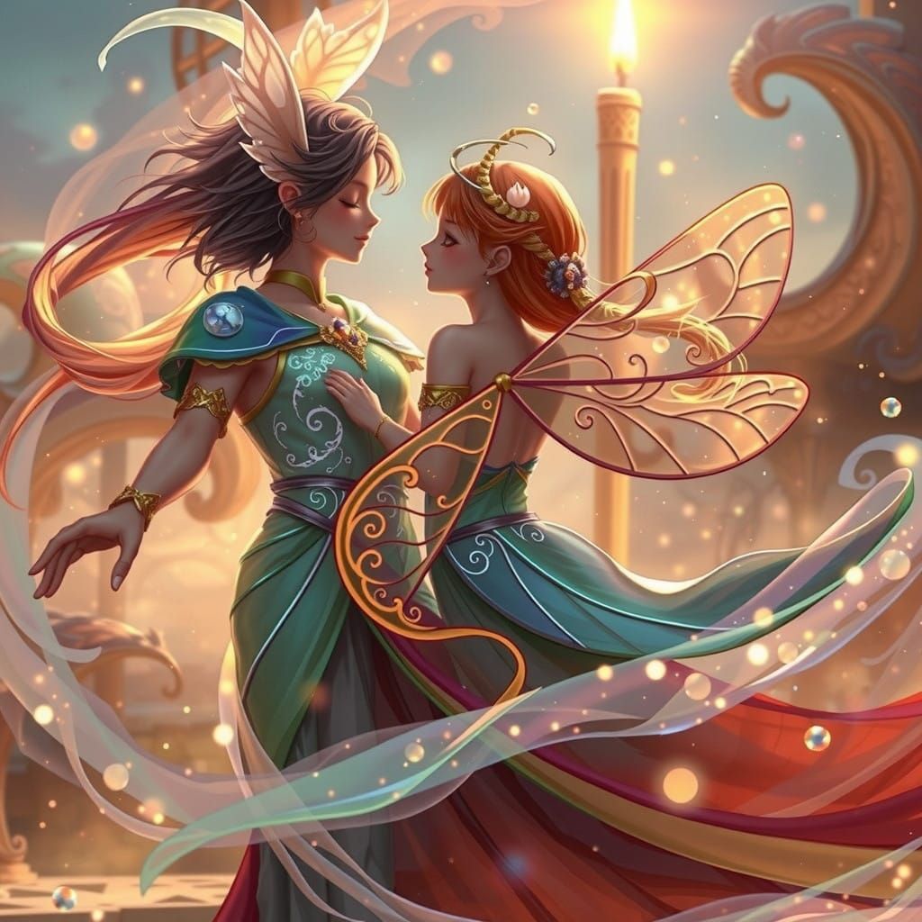 Whimsical Firefly in Ethereal Flame