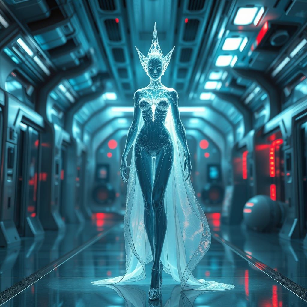Hyperrealistic Sci-Fi Being in Futuristic Laboratory