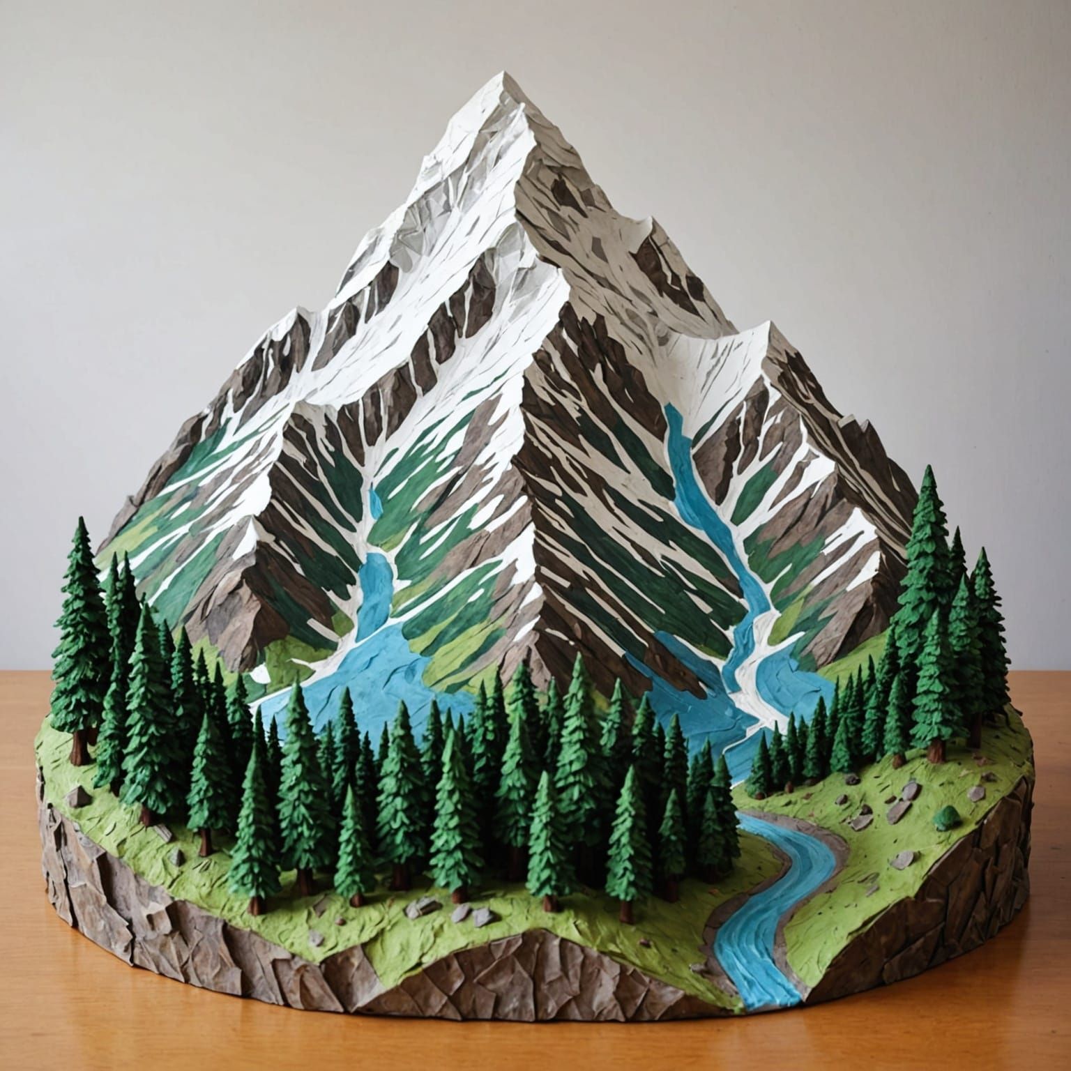 Paper Mache Mountain Sculpture