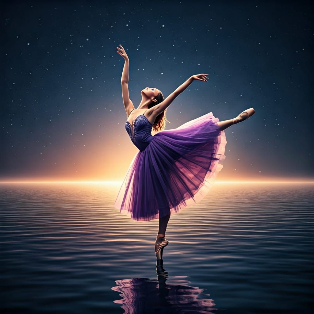 Ballerina's Dawn Dance: Surreal Fine Art Photography