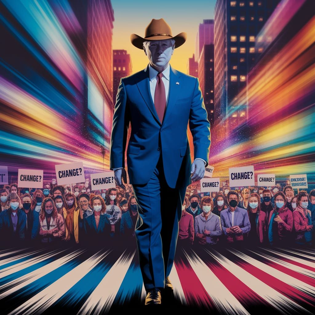 George W. Bush in Colorful Digital Art