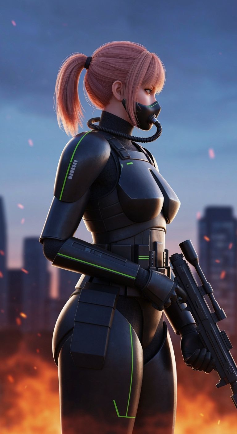 Female Galactic Republic Trooper in Vantablack Armor