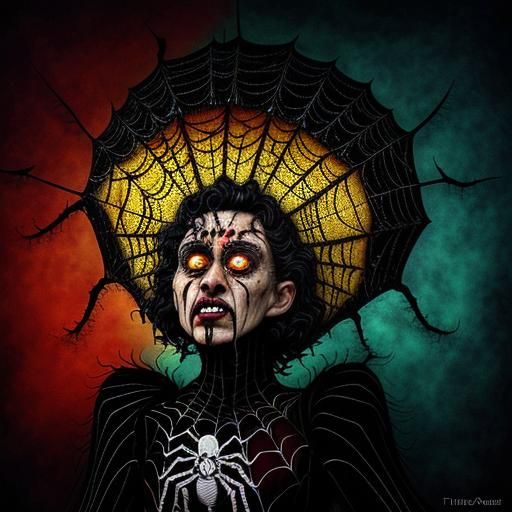 Pagan's Shame: Spiderweb Eyes in Surrealist Style