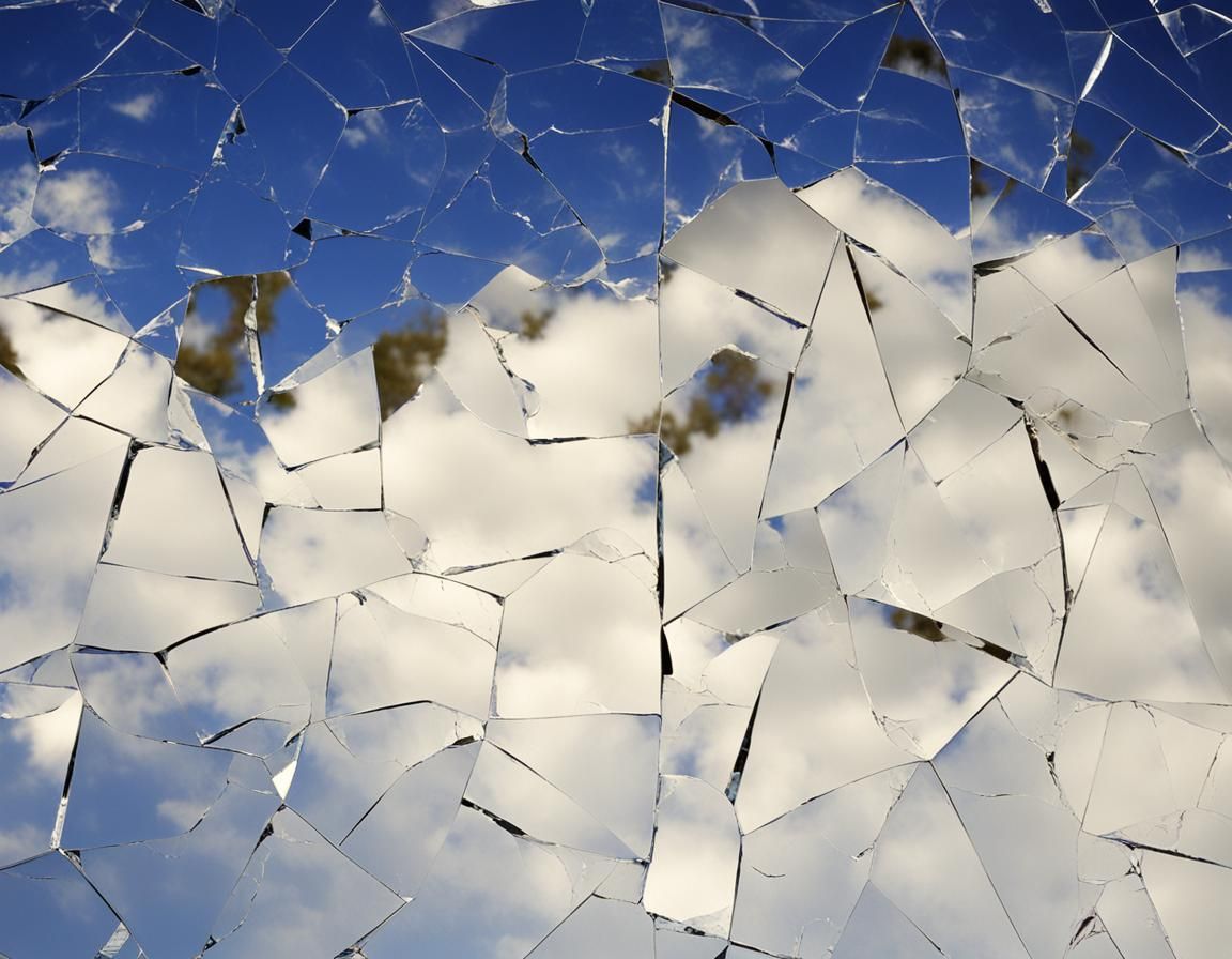 Shattered Mirror Reflection Creates Dreamlike Effect