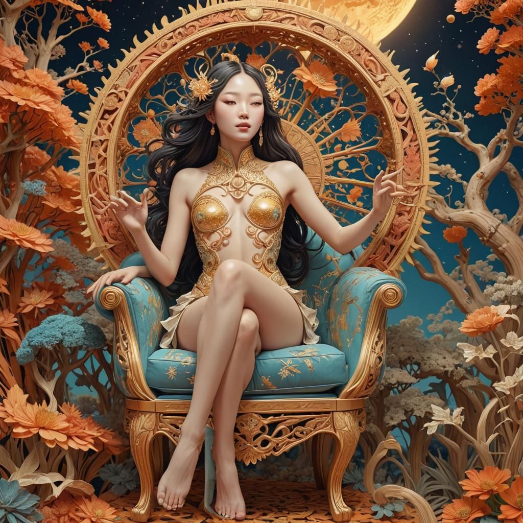 Surreal Sun and Moon Chair Fairytale Artwork