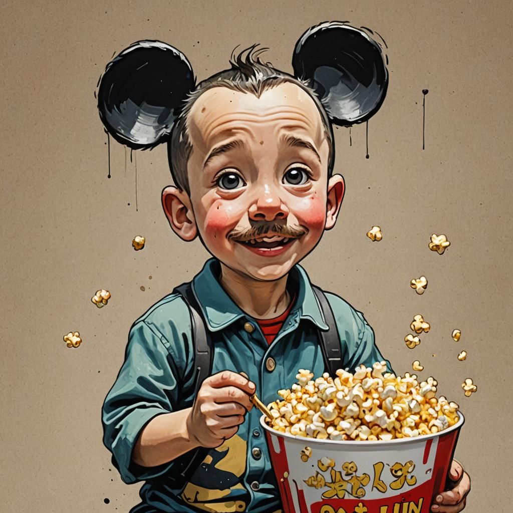Mickey Mouse Bookish Mind in Hyperrealistic Style