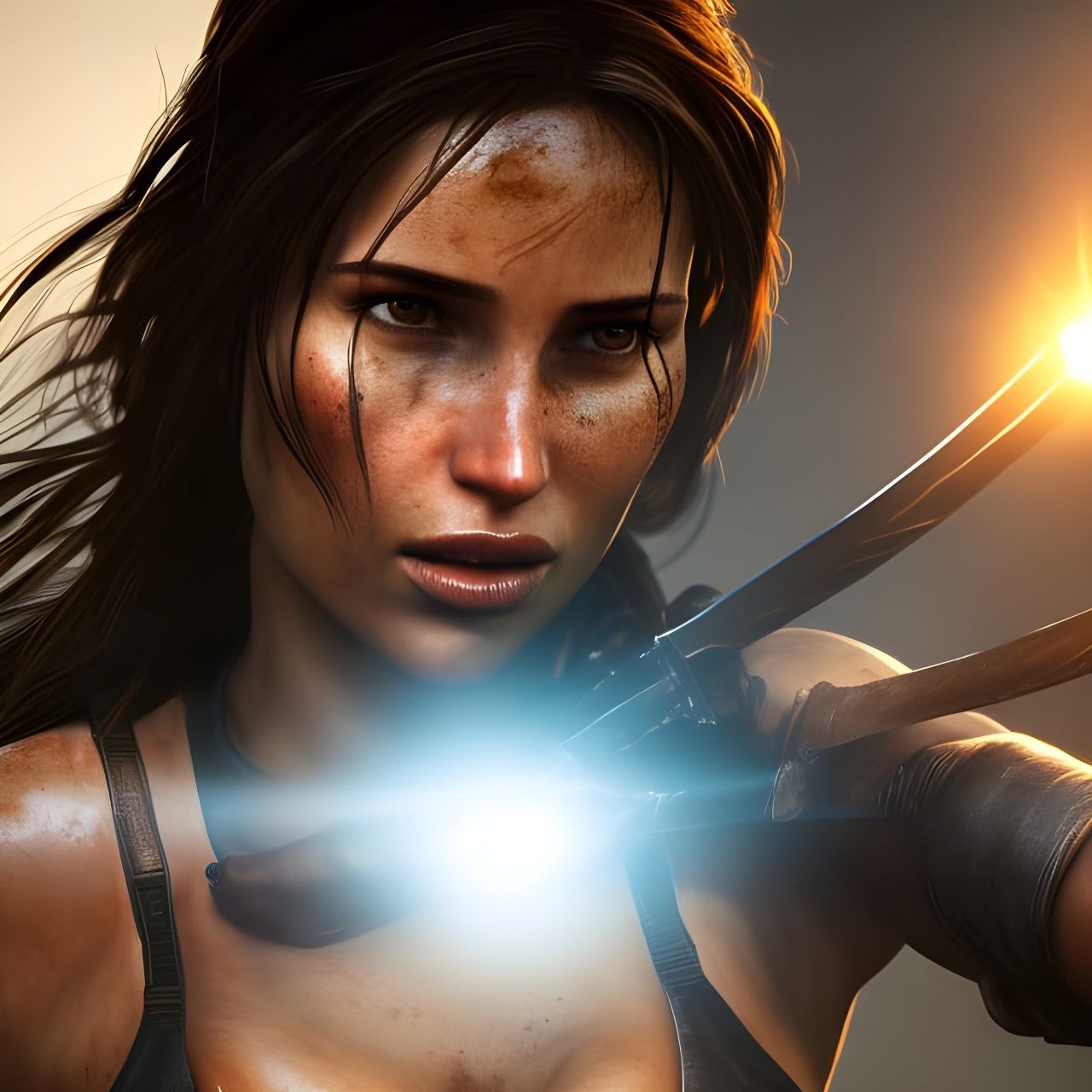 Ultra-Realistic Lara Croft Portrait in 8K