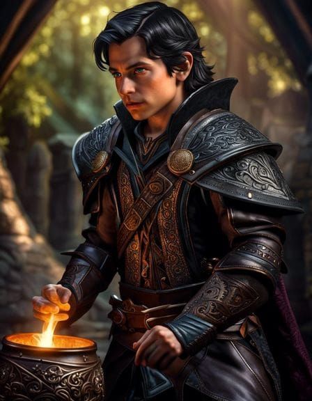 Halfling Sorcerer Casting Spell in Hyperrealistic Style