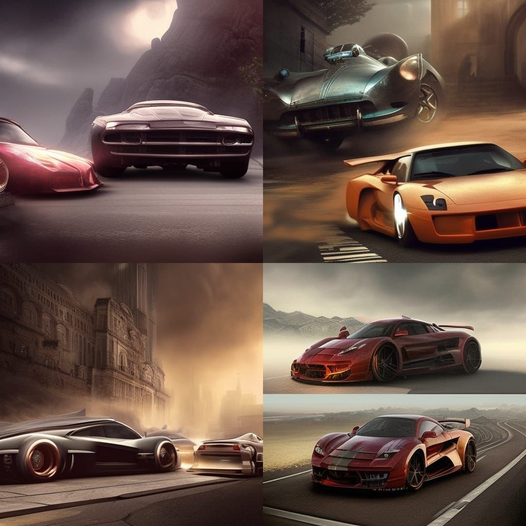 Epic Cinematic Cars in a Digital Matte Painting