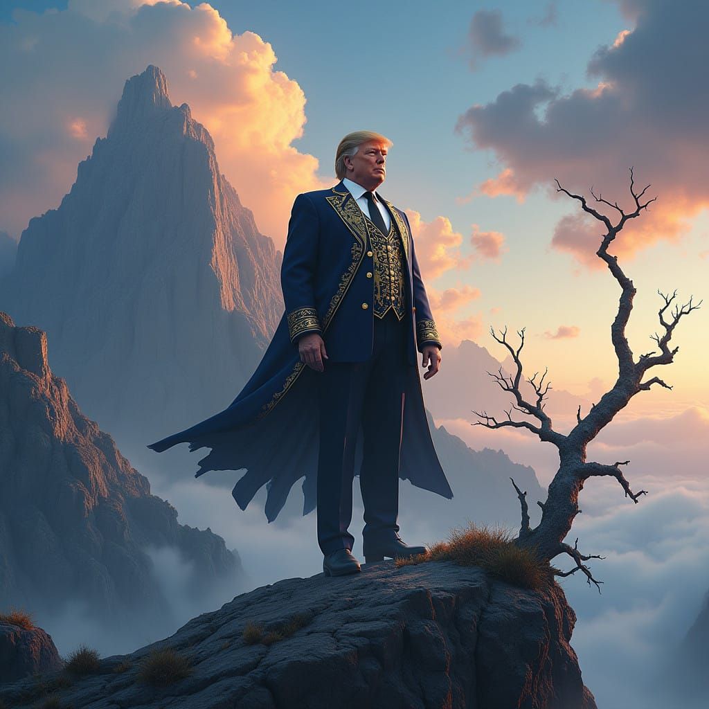 Regal Donald Trump in Fantasy Landscape