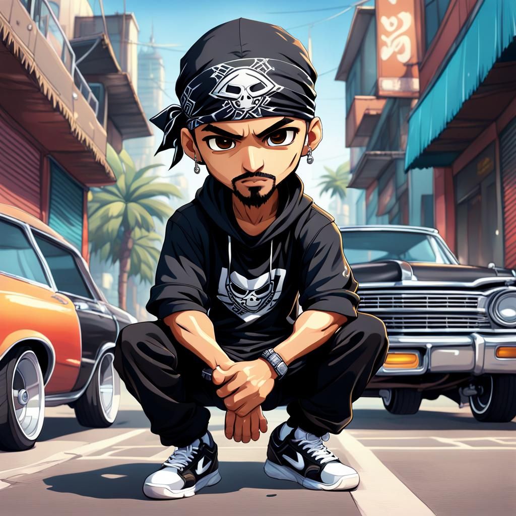 Chibi Anime Hispanic Male in Urban Style