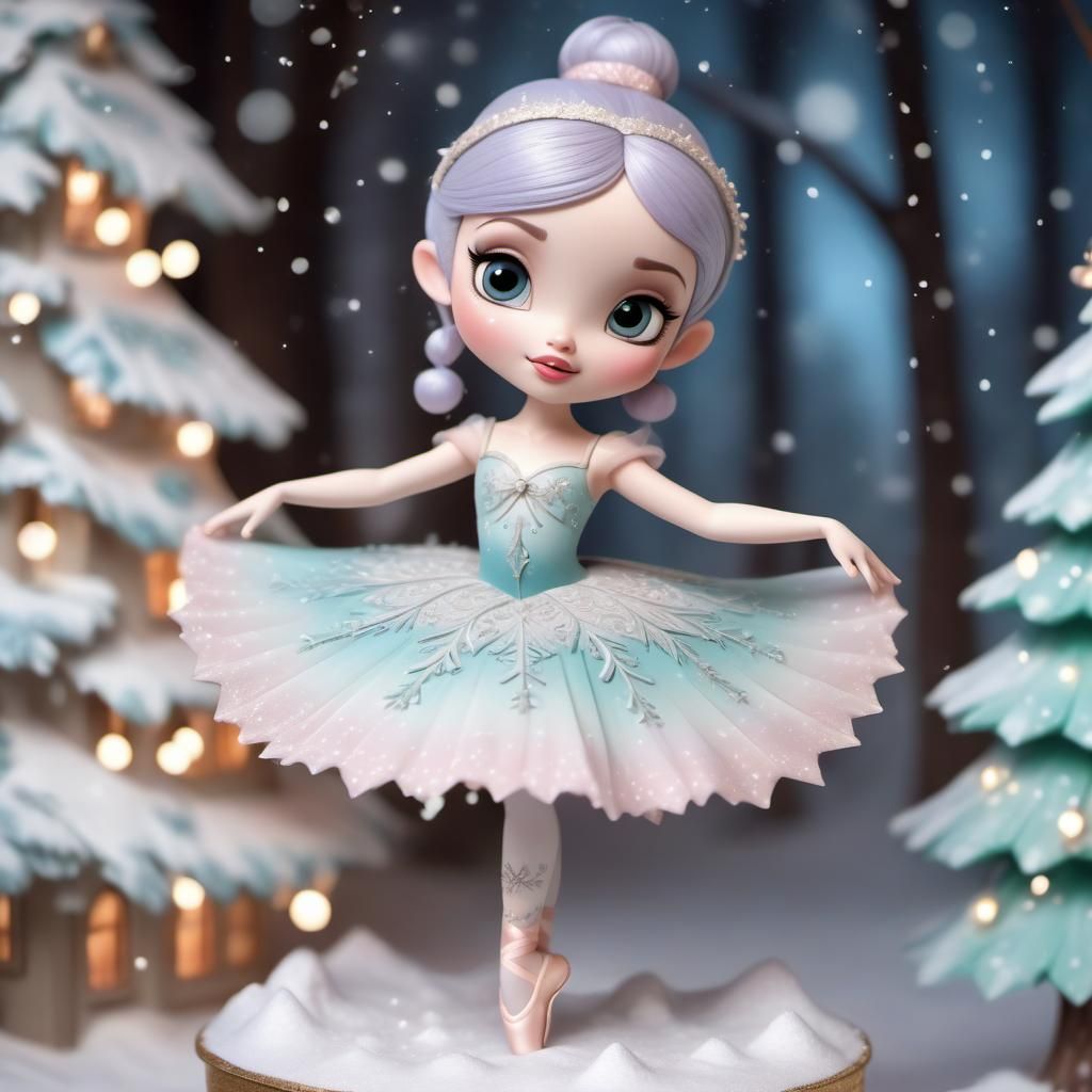 Disney Pixar style 3D beautiful ballerina, wearing a beautif...