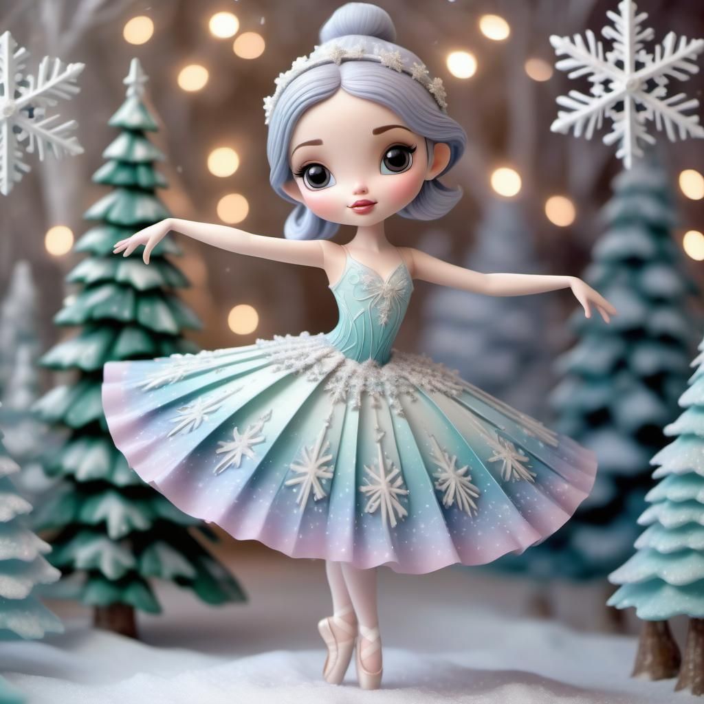 Disney Pixar style 3D beautiful ballerina, wearing a beautif...