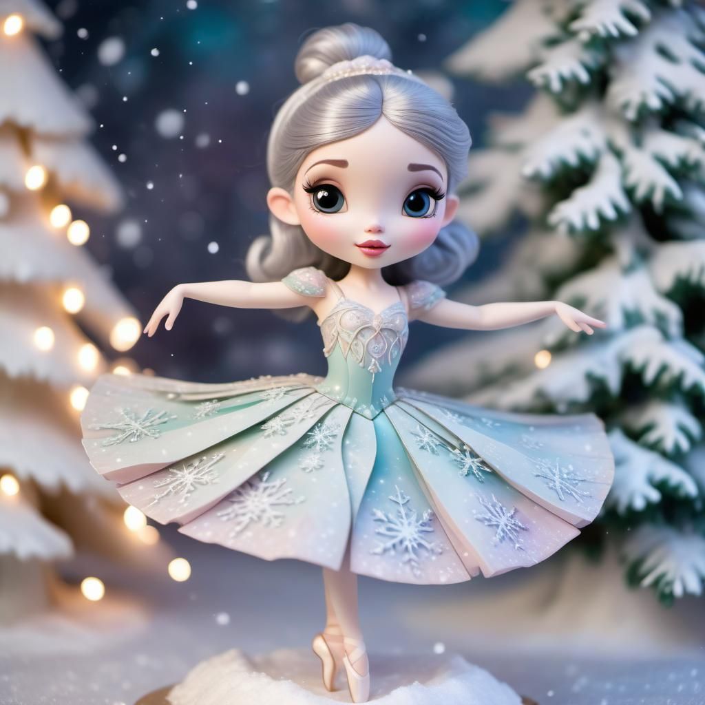 Disney Pixar style 3D beautiful ballerina, wearing a beautif...