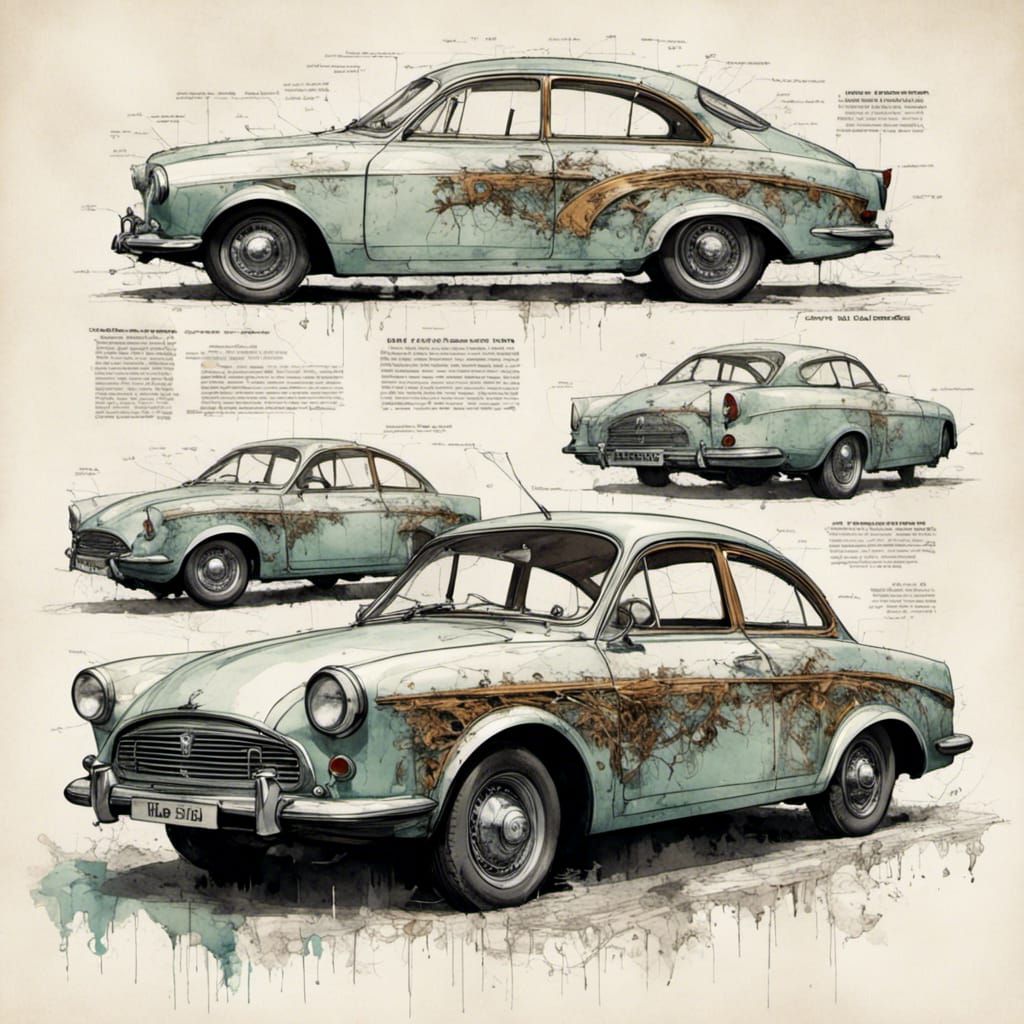 1958 Morris CRX in Modern Illustration Style
