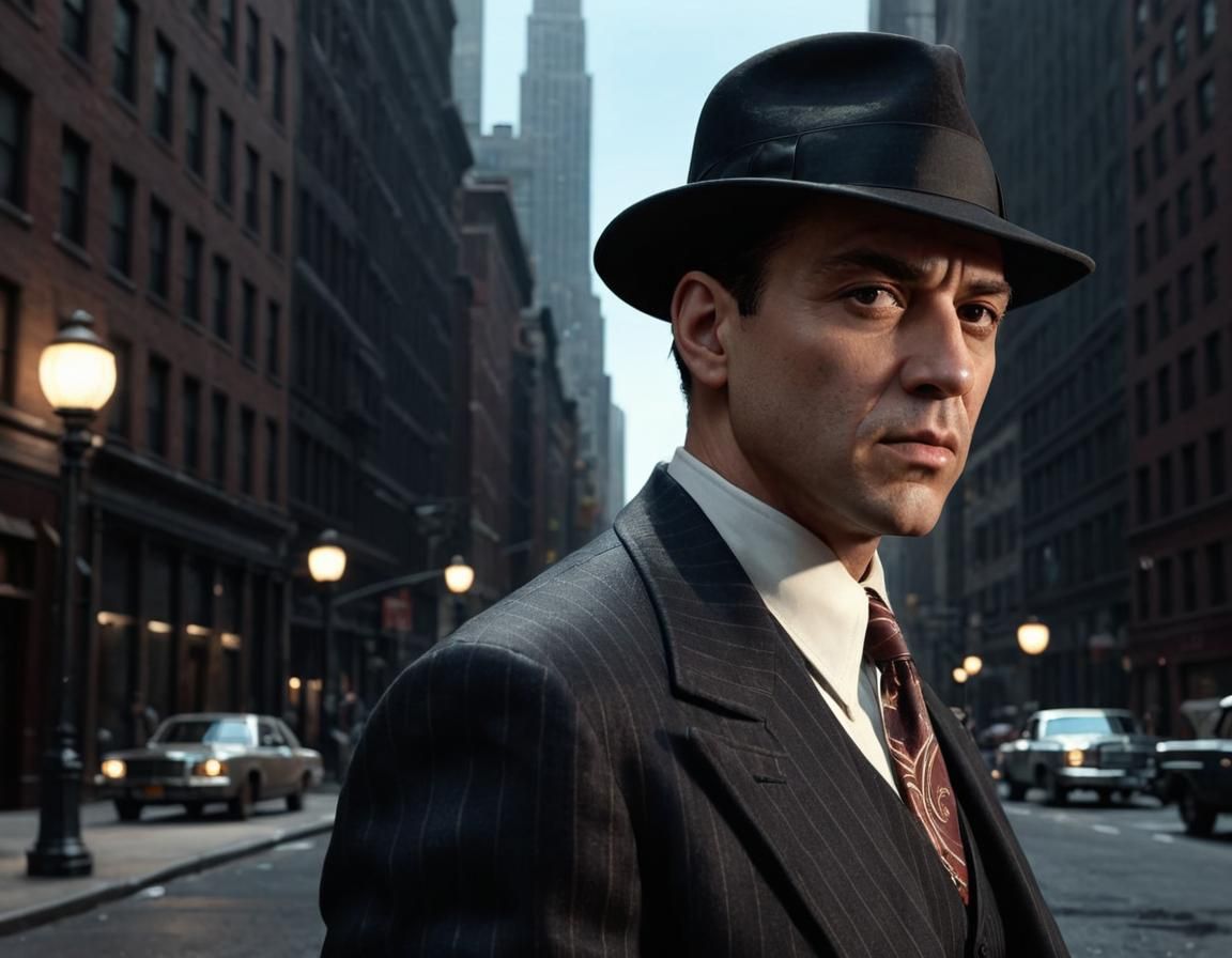 Gangsters Clash in Cinematic Film Still