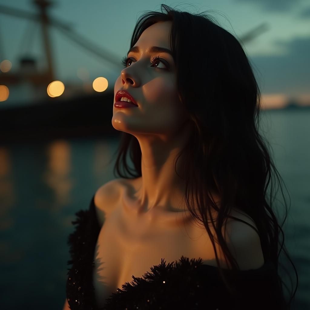 Heartbreak: Woman's Farewell at Windswept Port