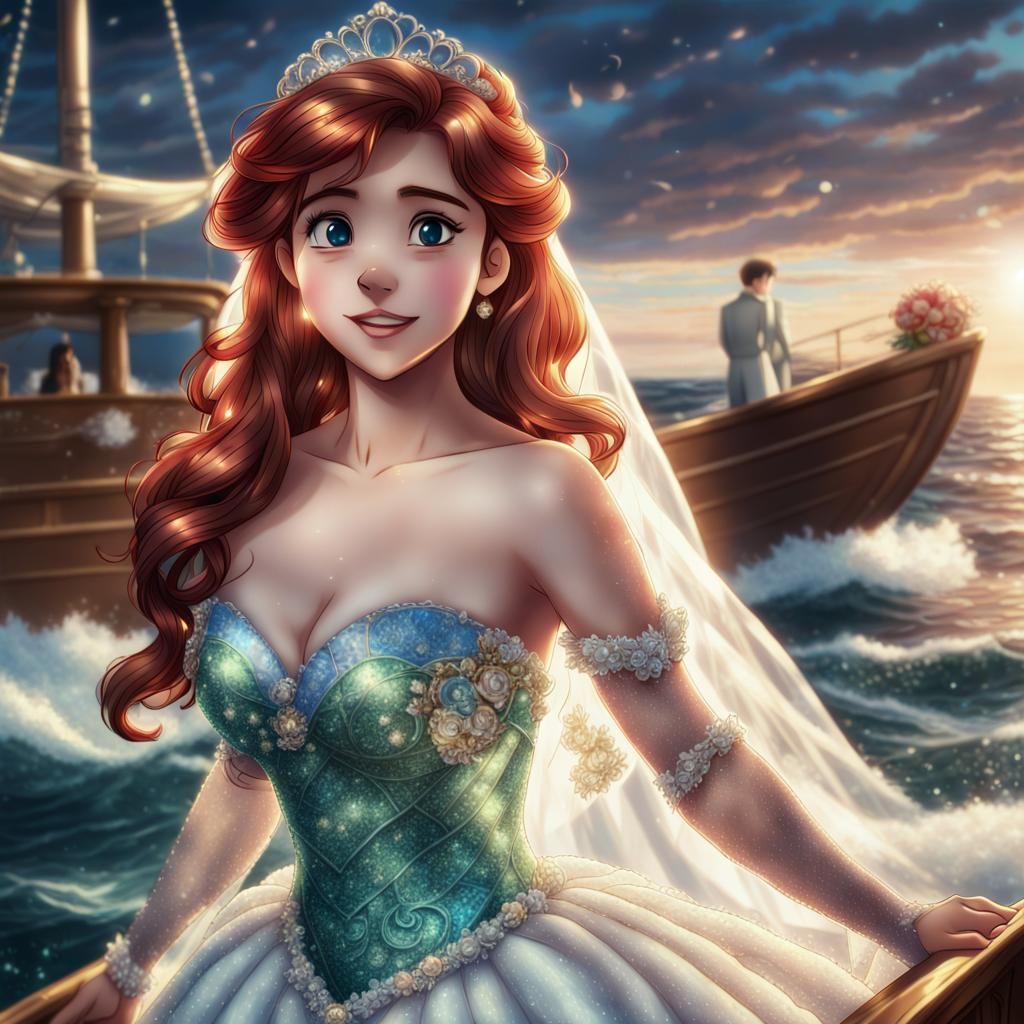 Princess Ariel Marries Prince Eric: Anime Style