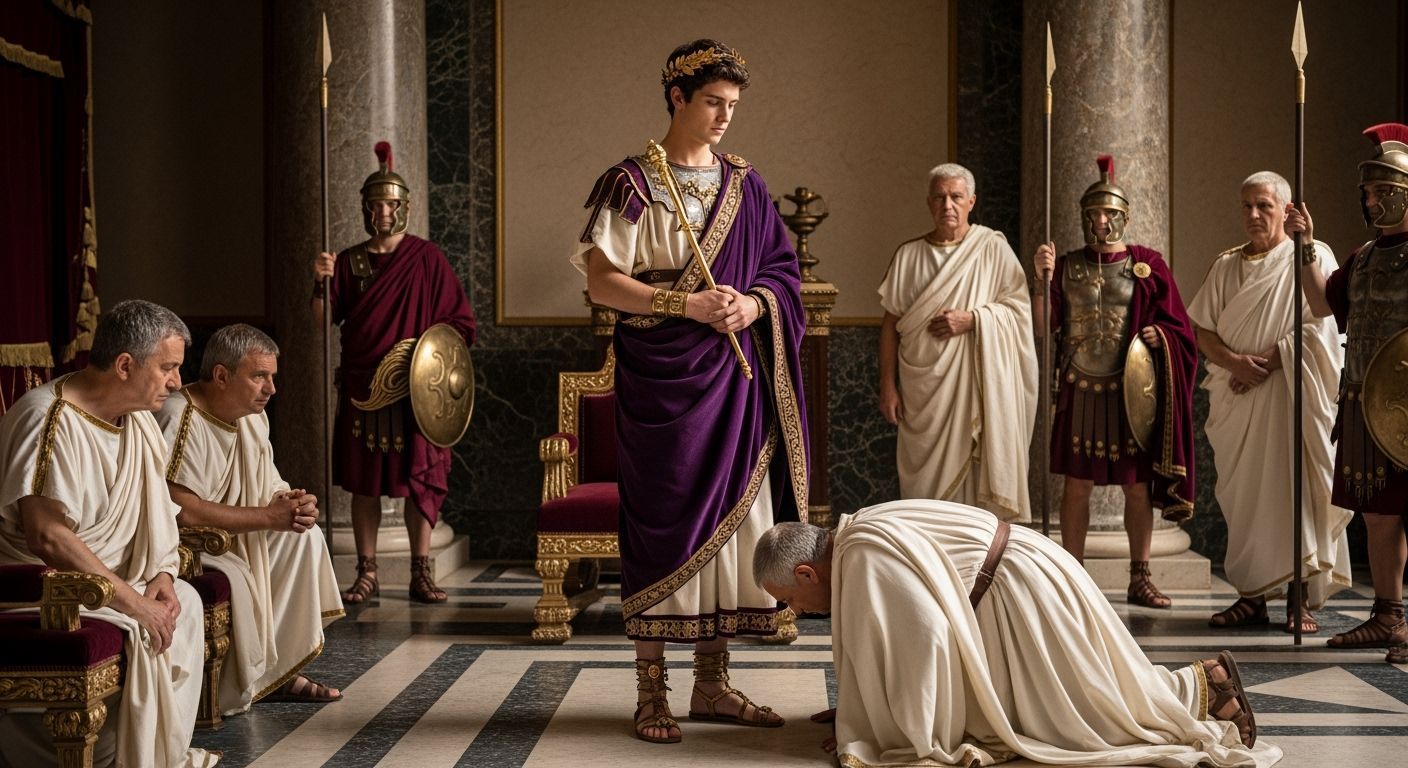 Emperor Nero Receives Homage in Imperial Palace