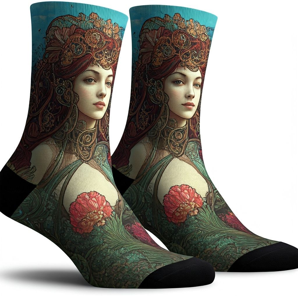 Graffiti Mermaid Underwater Cityscape on Socks
