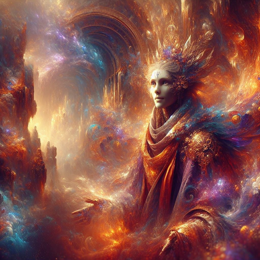 Serene Woman in Matte Painting Style