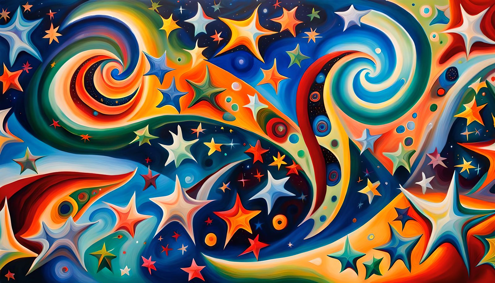Whirly Stars in Aboriginal Dreamtime Vortex