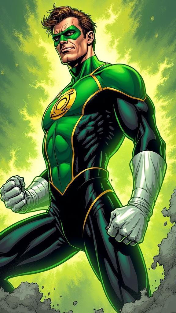 Green Lantern in Golden Age Comic Style
